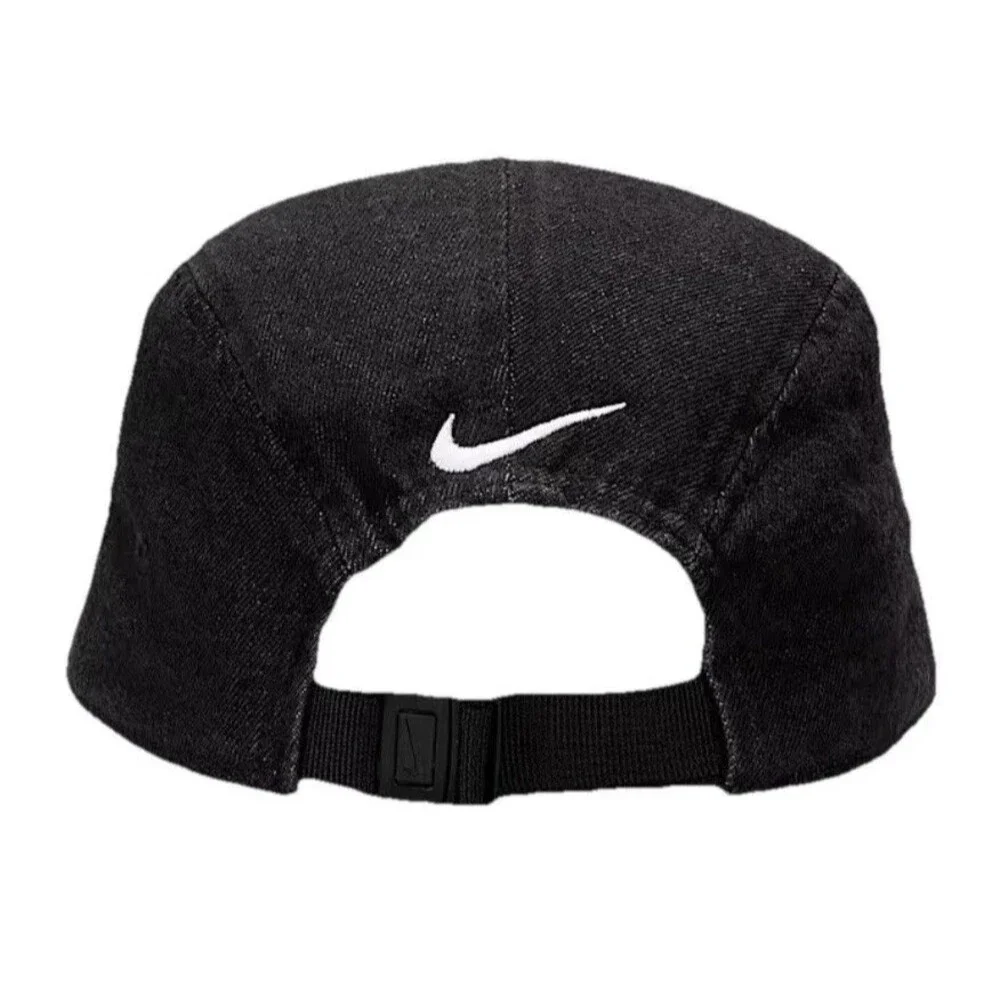 Nike Fly Just Do It Black Washed Denim Unstructured 5 Panel Cap S/M IB2345 010